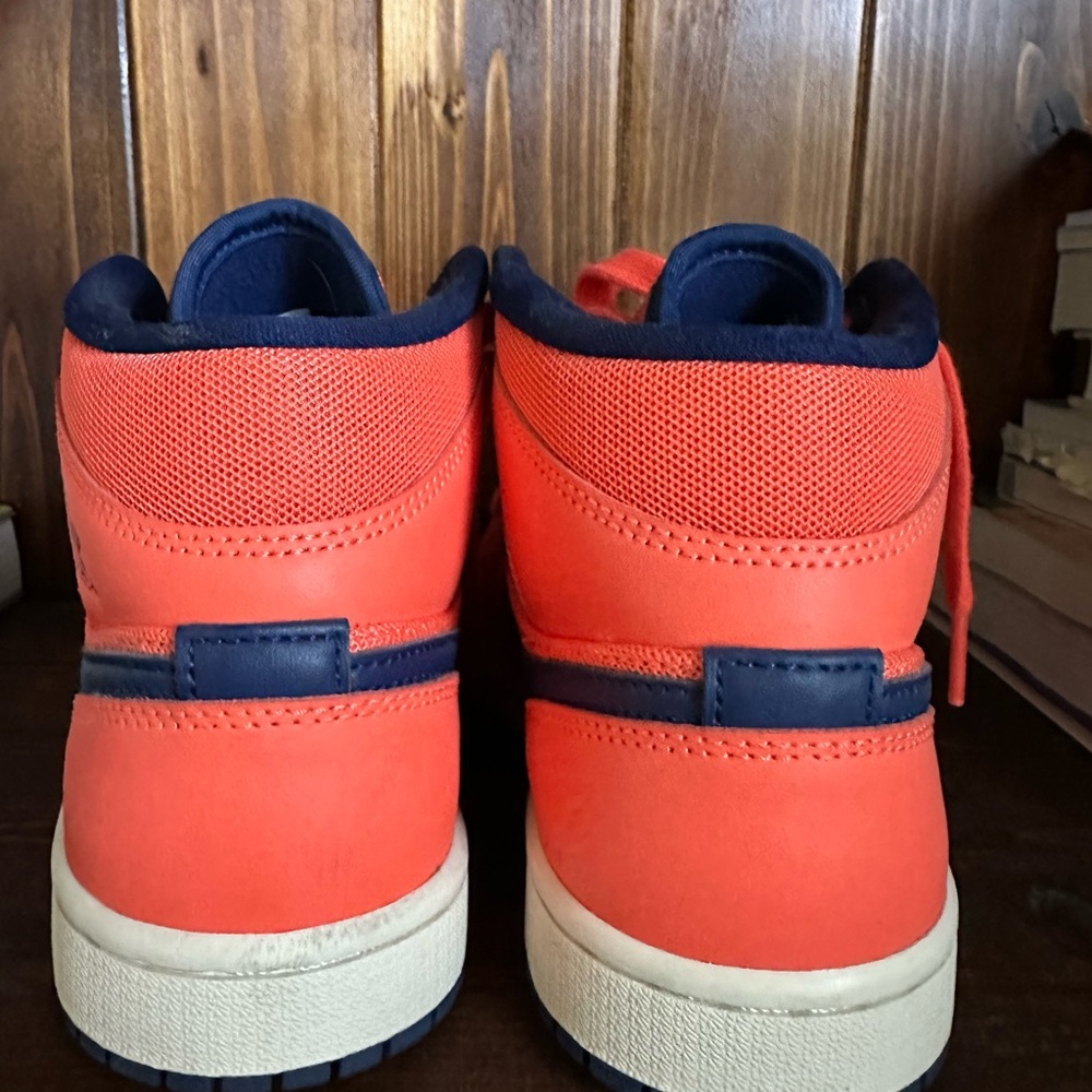 Jordan Women's Orange and Navy Athletic Shoes - Picture 2 of 4